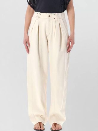 Isabel Marant ireme pleated denim wide leg trousers