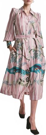 byTiMo Satin Belt Dress In Green Peacock