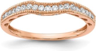 Diamond2Deal 10k Rose Gold Lab Grown Diamond Wedding Band Ring 1/4Ct Clarity- VS Color- G-H