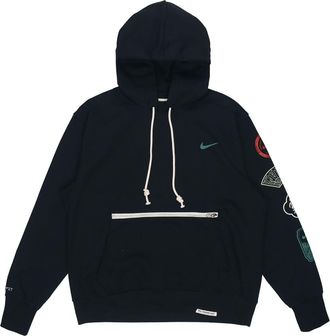 Nike Mens Nike CNY New Years Edition Logo Printing Loose Sports Hooded Pullover Autumn Black DJ3861-010
