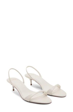 Mango Kitten Heel Slingback Sandal in Ecru at Nordstrom, Size 7.5Us