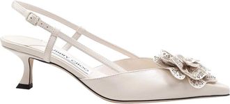Jimmy Choo London Sling Back 50 In Milk Color Nappa Leather