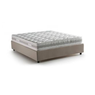Talamo Italia Talamo Italia - Cama Matrimonial Gioia, Cama Contenedor Con Revestimiento De Tela, 100% Made In Italy, Apertura Frontal, Con Colch&oacute;n Cm 140x200 Inclui