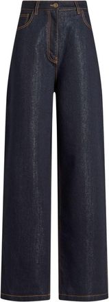 Etro wide-leg jeans - men - Metallic Fibre/Viscose/Cotton - 32 - Blue