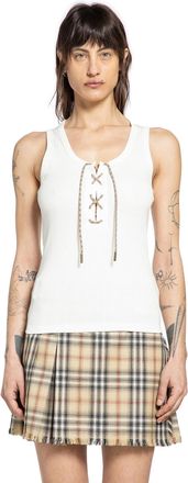 Burberry Check Trim Cotton Blend Tank Top