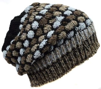 Gheri Woolen Knitted Fleece Lined Multicoloured Beanie Hats H