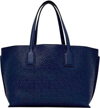 Loewe Blue Leather Tote Bag (Pre-Owned)