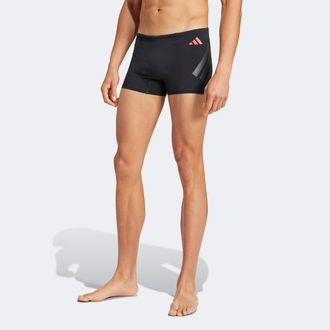 adidas Badehose ADIDAS PERFORMANCE RIPSTREAM BOXER, Herren, Gr. 4 (S), N-Gr, schwarz (schwarz, lucid rot), Obermaterial: 100% Polyester, Badehosen Badehose