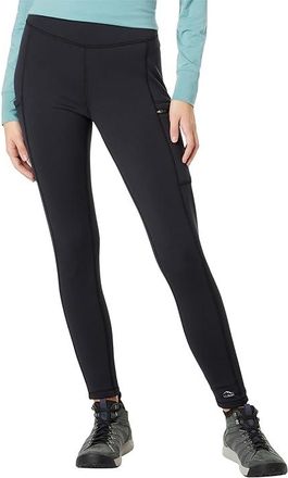 L.L.Bean Primaloft ThermaStretch Fleece Pocket Tight Pants Womens Casual Pants Black : SM Regular, Fleece/Nylon/Polyester