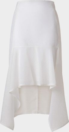 Akris Boucle Striped Silk Organza High-Low Skirt