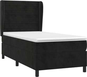 vidaXL Vidaxl - Cama Box Spring Con Colch&oacute;n Terciopelo Negro 80x200 Cm
