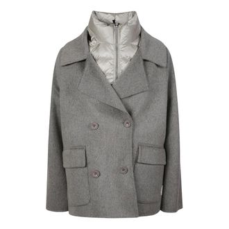 Add Double-breasted Coat - Dames - Mantels - Grijs - Maat: XS