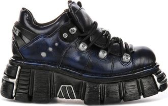 New Rock Lace-up Boots, female, Blue, 7 UK, 120 Tower Platforms