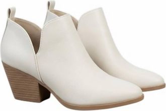 Soda Womens Casual Booties In Off White