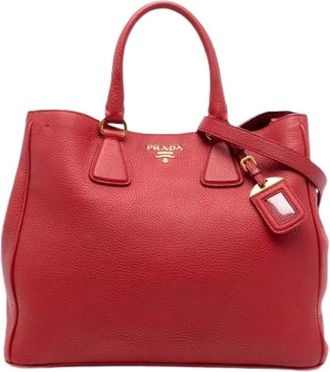 Prada Pre-owned Handbags, female, Red, Size: ONE SIZE Pre-owned Vintage Satchel