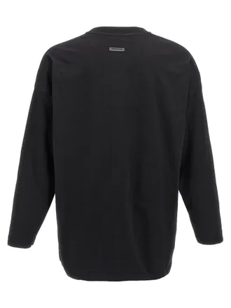 Fear of God Tone-on-Tone Embroidered Cotton T-Shirt - Black