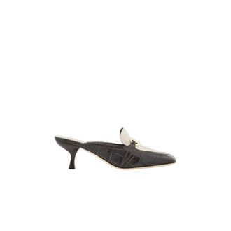 Ferragamo Elodye Kitten Heel Muiltjes - Dames - Muiltjes - Bruin - 36 EU - Katoen - Schoenen