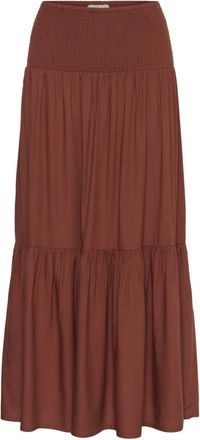 Kaffe Maxi Rok - Dames - Maxi Rokken - Bruin - Xs/S - Rokken