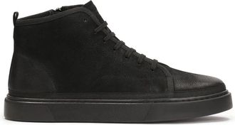 Kazar Zwarte sneakers met enkelhoog bovenwerk - Heren - Sneakers - Zwart - 42 EU - Nepbont - Schoenen
