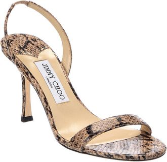 Jimmy Choo London Jenn 85 Snake-Embossed Leather Slingback Sandal