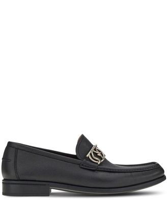 Ferragamo Gancini-ornament moccasins - men - CALFSKIN/Leather/Leather - 5 - Black