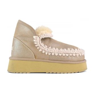 Mou Schoenen, Dames, Geel, 39 EU, Wol, Mini Eskimo Platform Boot