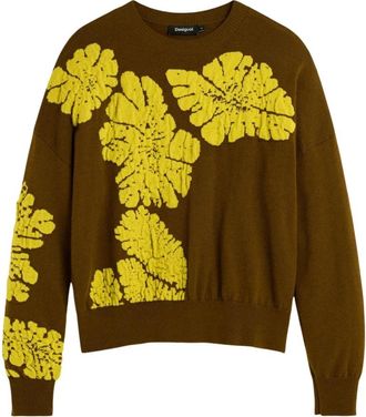 Desigual Jers Bubbles Lacroix - Dames - Ronde hals truien - Groen - L - Wol - Truien & Vesten
