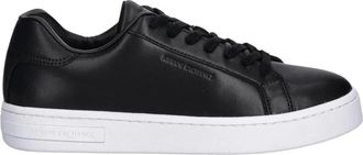 A|X Armani Exchange Schoenen, Dames, Zwart, 40 EU, Leer, Lage sneakers van glad leer