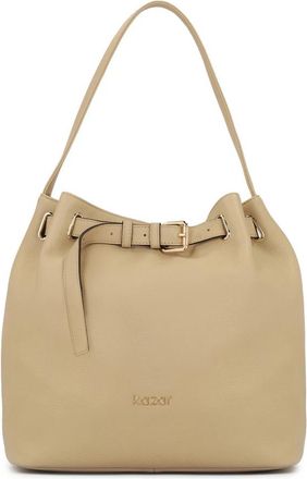 Kazar Beige tasvormige handtas - Dames - Schoudertassen - Beige - ONE Size - Leer - Tassen