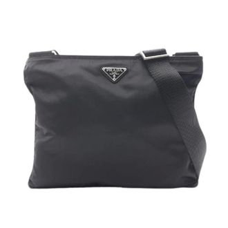 Prada Pre-owned Cross Body Bags, female, Black, Size: ONE SIZE Pre-owned Nylon Shoulder Bag
