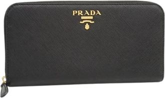 Prada Pre-owned Long Wallet (bi-fold) - Dames - Vintage Accessoires - Zwart - ONE Size - Leer - Vintage