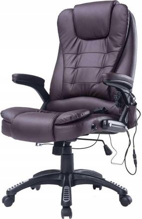 OEM Silla De Oficina Marr&oacute;n De Piel Ecol&oacute;gica Con Funci&oacute;n De Masaje
