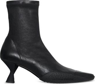 Marine Serre Laarzen met sculpturale hak en puntige neus - Zwart