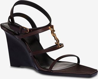 Saint Laurent Keilsandalen aus Glattleder Cassandre 80