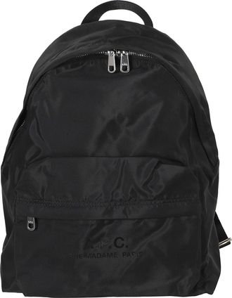 A.P.C. Backstage Small Black Nylon Zip Backpack