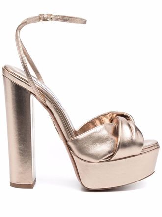 Aquazzura Olie 140mm platform sandals - Gold