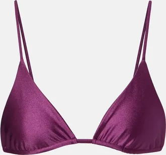 JADE Swim Via metallic-effect bikini top