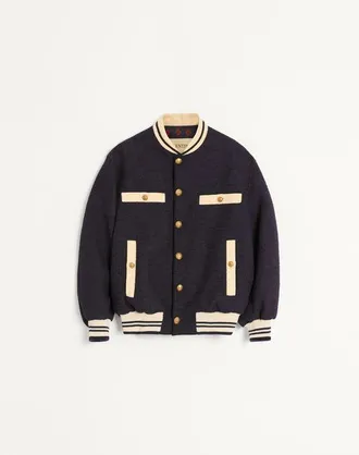 Valentino Cotton Tweed Bomber Jacket