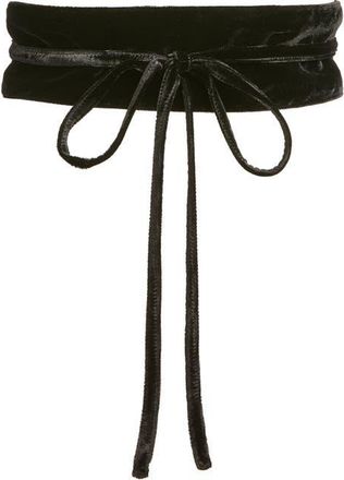 Eileen Fisher Obi Bow Velvet Belt in Black at Nordstrom, Size X-Small