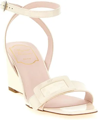 Roger Vivier Womens White Calfskin Wedge Sandals