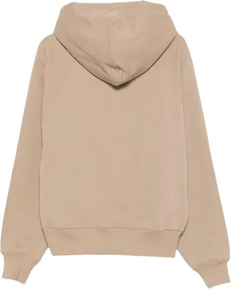 Ami Ami de Coeur Embroidered Cotton Hoodie - Beige
