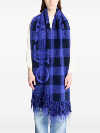 Off-white Geruite sjaal - Blauw