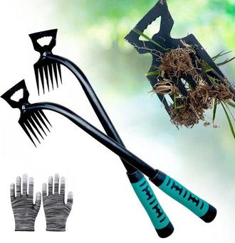 OEM Set Di 2 Pezzi Per La Rimozione Delle Erbacce, Realizzato In Acciaio Al Manganese. Attrezzo Manuale Da Giardino Per Il Cortile