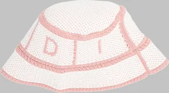 Fendi JFP399K_AULPF1SGN Crochet Cotton-Blend Bucket Hat - Pink