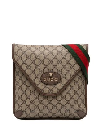 Gucci 2016-2025 Medium GG Supreme Neo Vintage Flap crossbody bag - Brown