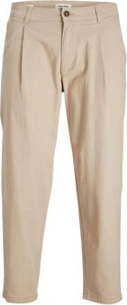 Jack & Jones Elastische katoenen chino broek Oxford Tan - Heren - Straight fit broeken - Bruin - W34 L32 - Katoen - Broeken