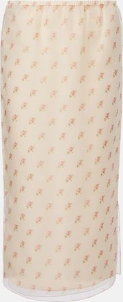 Khaite Sydni floral silk organza slip skirt