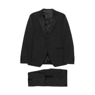 HUGO BOSS Kostuums, Heren, Zwart, L, Single-Breasted Driekwartpak