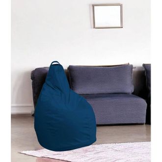 Dmora Dmora - Puf Aunter, Sill&oacute;n Multiusos, Puf, Puf Reposapi&eacute;s, Made In Italy, 90x90 H120 Cm, Azul