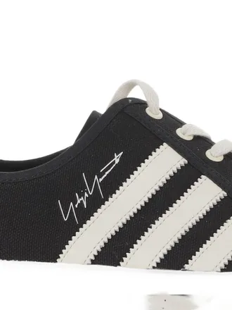 Yohji Yamamoto Canvas 3-Stripes Sneaker - Black